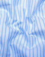 SkyBlue With White Weft Stripe Premium Dobby Cotton Shirt