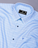 SkyBlue With White Weft Stripe Premium Dobby Cotton Shirt