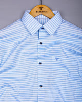 SkyBlue With White Weft Stripe Premium Dobby Cotton Shirt