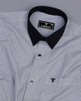 Stanton Black With White Stripe Formal Cotton Designer Shirt