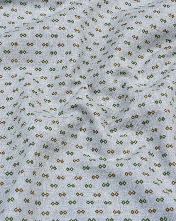 Gray With Green Infinite Printed Plaid Flannel Shirt Style Kurta