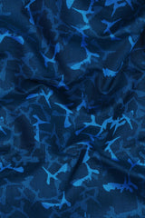 Royal blue with dark blue jacuarad printed shirt
