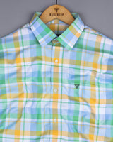 Vimto Green Multicolored Check Oxford Cotton Shirt