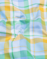 Vimto Green Multicolored Check Oxford Cotton Shirt