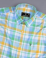 Vimto Green Multicolored Check Oxford Cotton Shirt