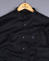 Cornel Black With Gray Twill Printed Cotton Shirt