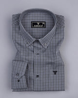 Lava Gray Small Check Formal Cotton Shirt