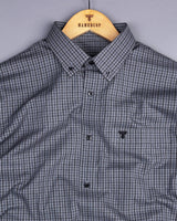 Lava Gray Small Check Formal Cotton Shirt