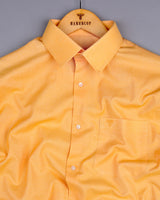 Mango Yellow Twill Soft Cotton Solid Shirt