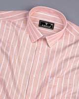 Opole Cream With White Stripe Oxford Cotton Formal Shirt