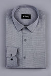 White with light black rhombus shape jacquard shirt
