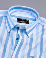 Union Blue With White Stripe Oxford Cotton Shirt