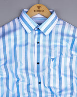 Union Blue With White Stripe Oxford Cotton Shirt