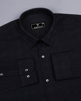 Jordan Black Self Check Dobby Cotton Solid Shirt