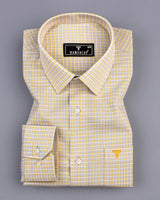 Dublin Gray With Yellow Check Linen Cotton Shirt