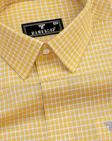 Dublin Yellow With Gray Check Linen Cotton Shirt