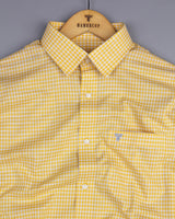 Dublin Yellow With Gray Check Linen Cotton Shirt