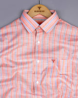 Flint Orange Multicolored Stripe Amsler Cotton Shirt