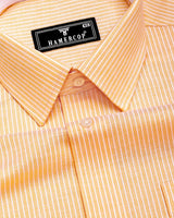 Yellow Pencil Stripe Oxford Cotton Designer Shirt
