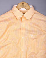 Yellow Pencil Stripe Oxford Cotton Designer Shirt