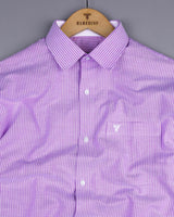 Moccasin Purple Pencil Stripe Oxford Cotton Designer Shirt