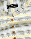 Yellow With Green Ancient Art Poplin Printed Cotton Shirt Style Kurta