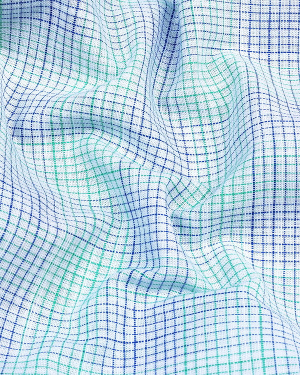 Canvas Blue Graph Check Amsler Cotton Formal Shirt