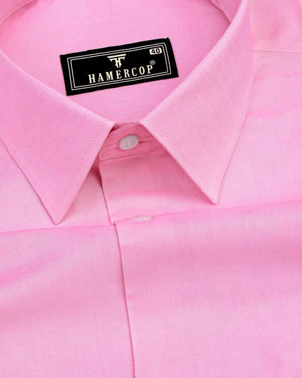 Pink Oxford Solid Cotton Formal Shirt