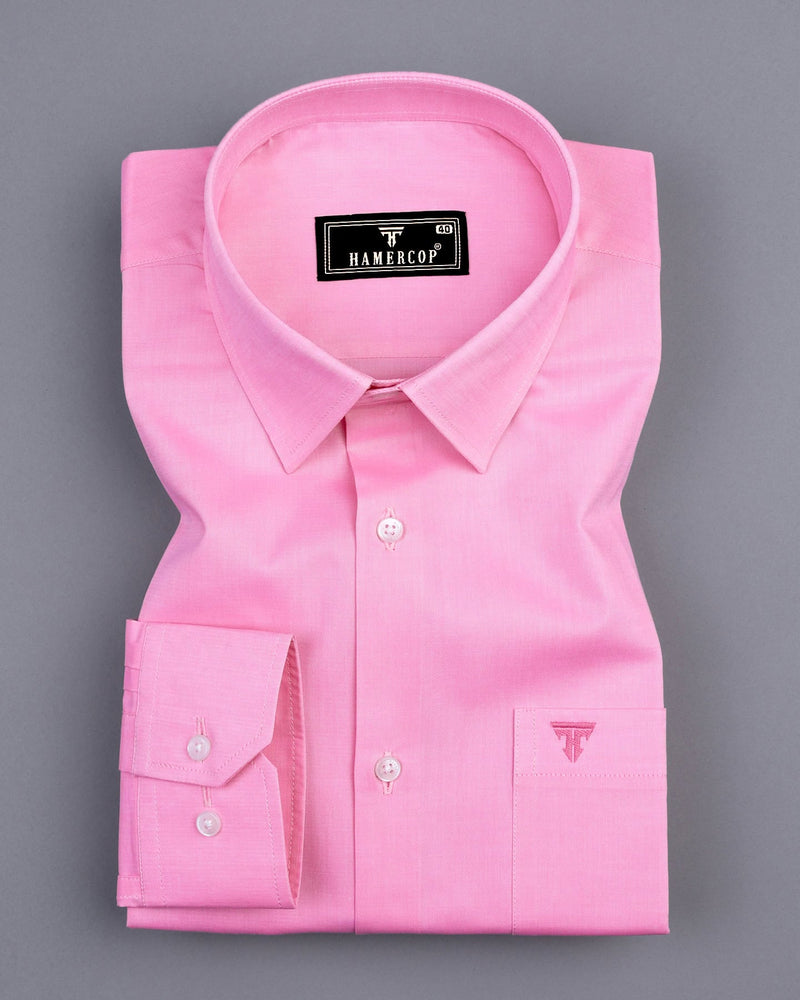 Pink Oxford Solid Cotton Formal Shirt – Classic Style – Hamercop Pink Oxford Solid Cotton Formal Shirt – Classic Style – Hamercop