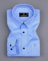 Helium Blue Oxford Cotton Jacquard Formal Shirt