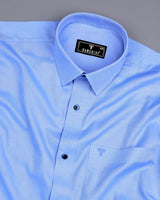 Helium Blue Oxford Cotton Jacquard Formal Shirt