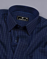 NavyBlue With Green Check Formal Cotton Shirt