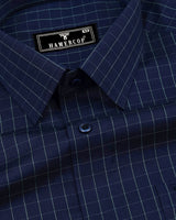 NavyBlue With Green Check Formal Cotton Shirt