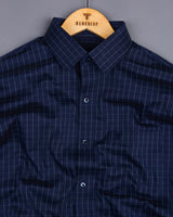 NavyBlue With Green Check Formal Cotton Shirt