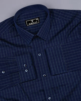 NavyBlue With Green Check Formal Cotton Shirt