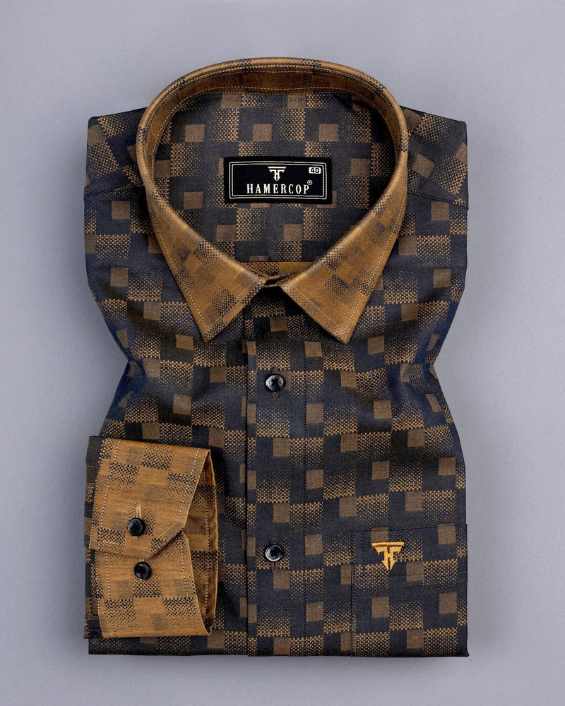 Golden Shadow Jacquard Premium Designer Shirt