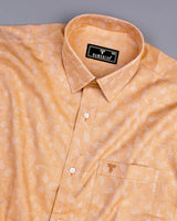 Vicenza Biscuit Cream Jacquard Textured  Cotton Shirt