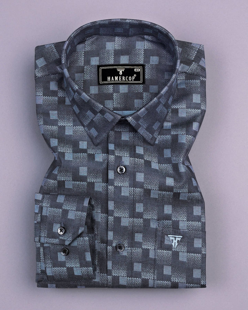 Gray Shadow Jacquard Premium Designer Shirt