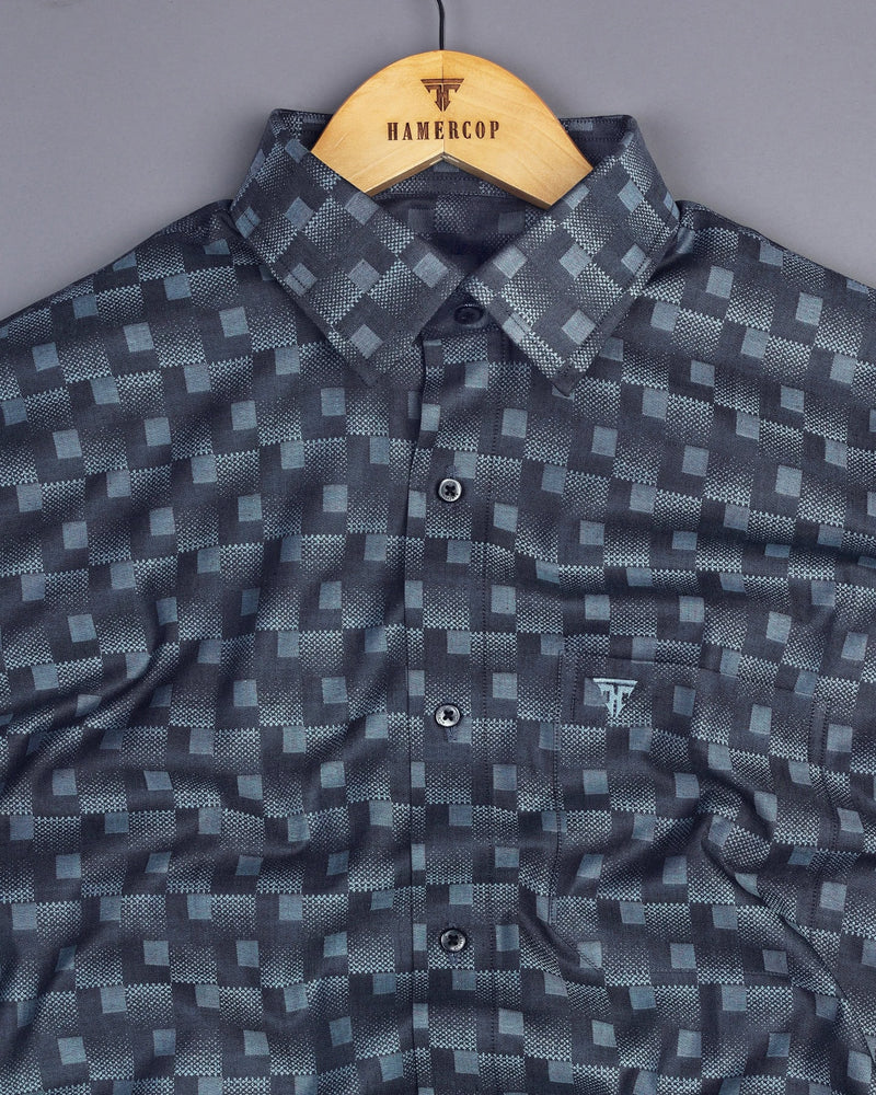 Gray Shadow Jacquard Premium Designer Shirt