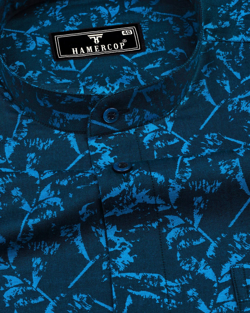 Blorolin Blue Shadow Jacquard Cotton Shirt