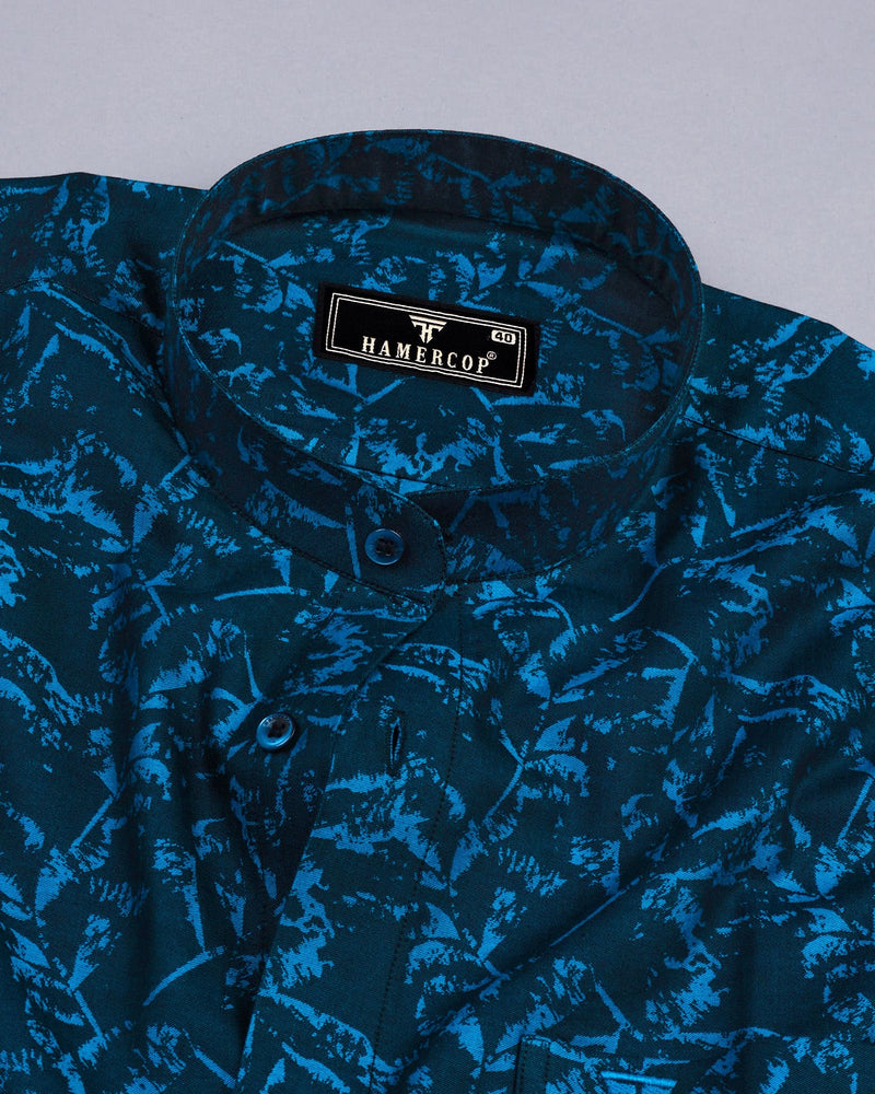 Blorolin Blue Shadow Jacquard Cotton Shirt