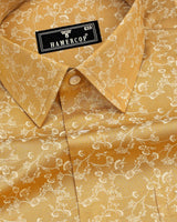 Ivory Cream Floral Printed Twill Cotton Shirt