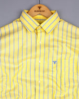 Relish Yellow With Gray Stripe Oxford Cotton Formal Shirt