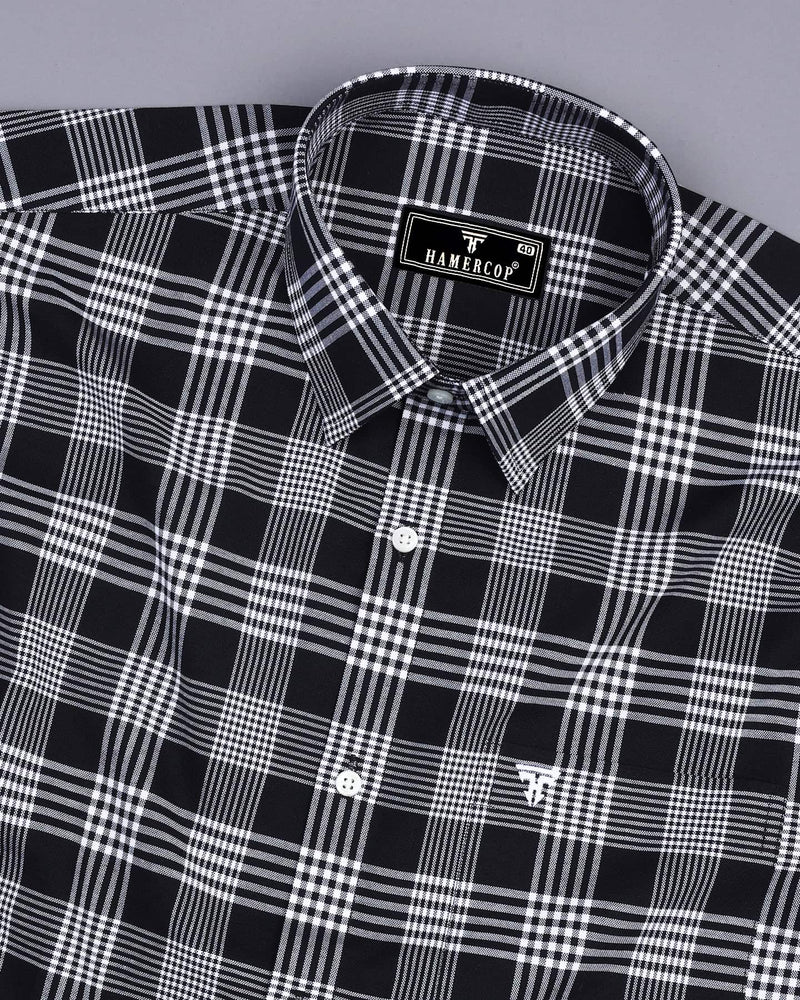 Alexis Black With White Check Oxford Cotton Shirt