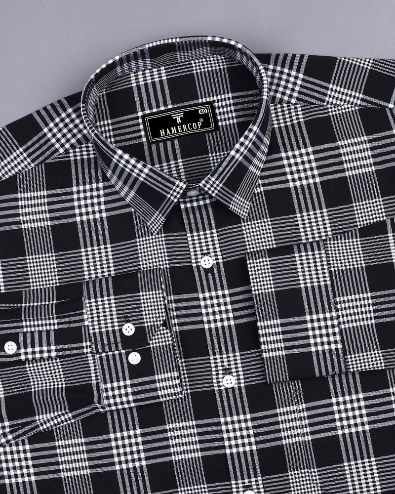 Alexis Black With White Check Oxford Cotton Shirt