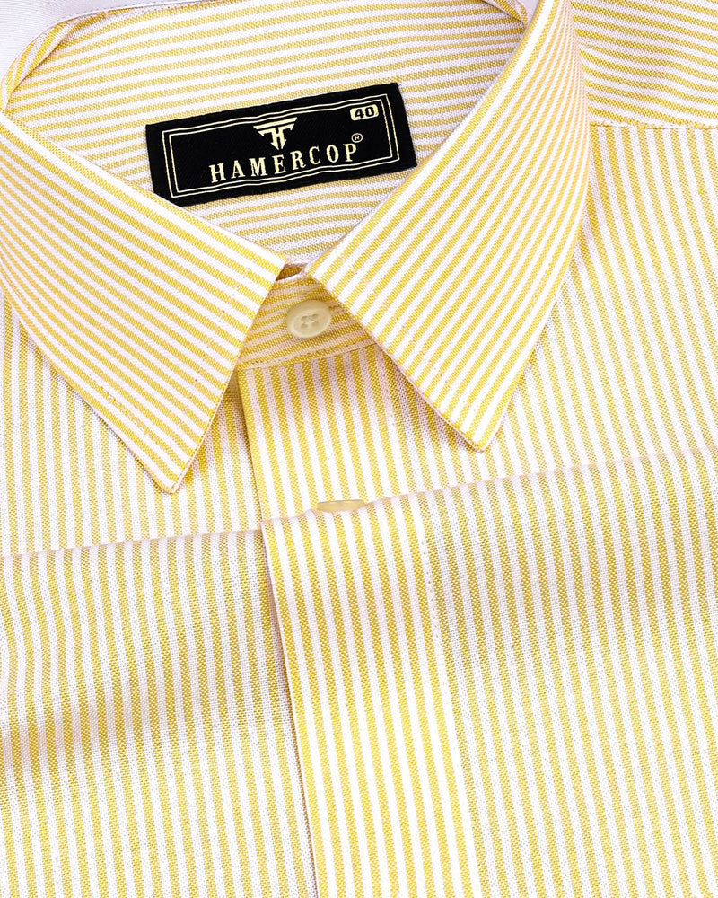 Stanton Yellow Bengal Stripe Oxford Cotton Designer Shirt