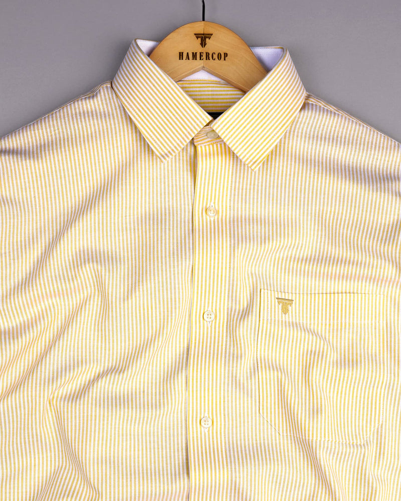 Stanton Yellow Bengal Stripe Oxford Cotton Designer Shirt