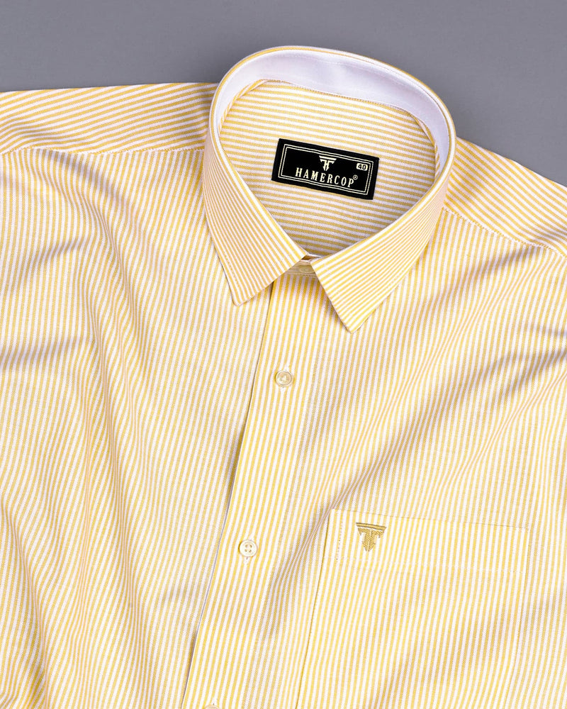 Stanton Yellow Bengal Stripe Oxford Cotton Designer Shirt