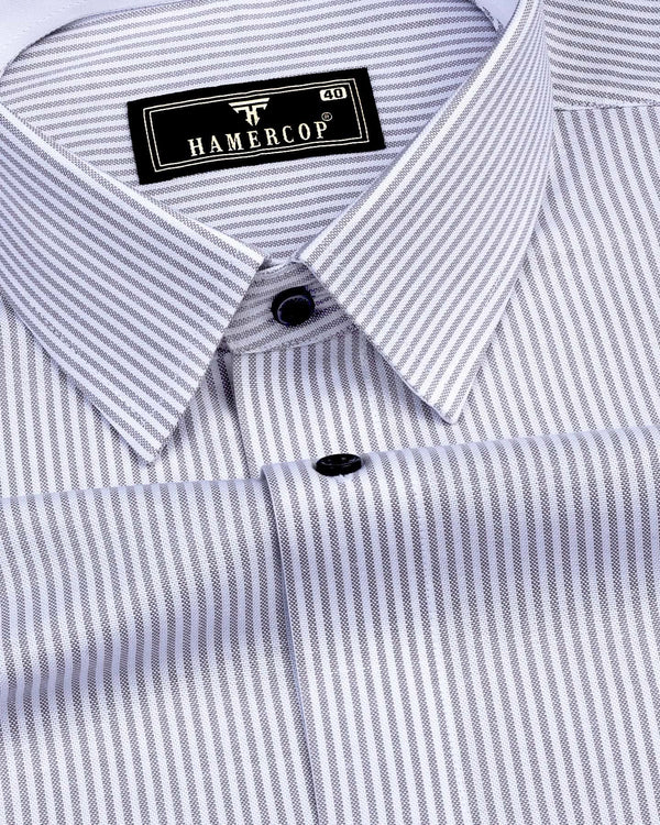 Stanton Gray Bengal Stripe Oxford Cotton Designer Shirt