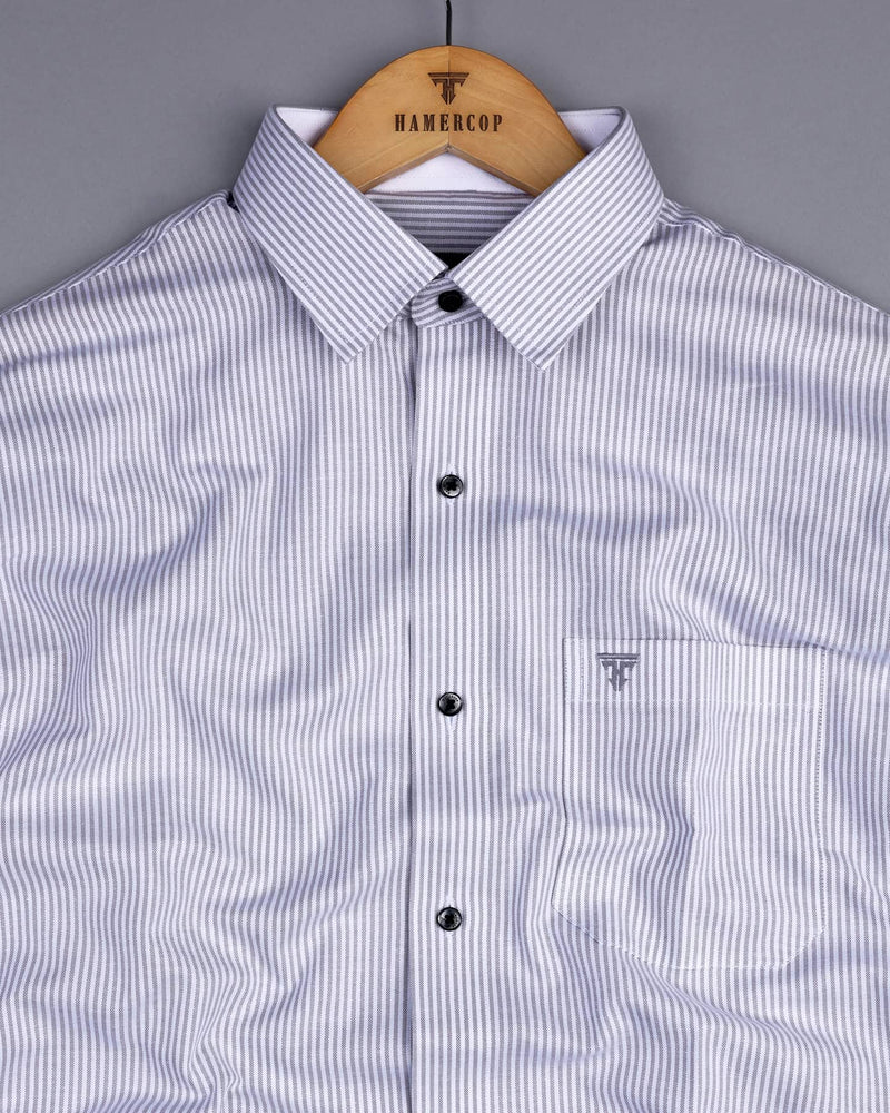 Stanton Gray Bengal Stripe Oxford Cotton Designer Shirt